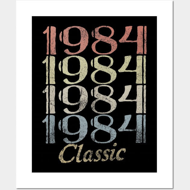 36th Birthday Gift 36 Years Old Retro Vintage 1984 Classic Wall Art by bummersempre66